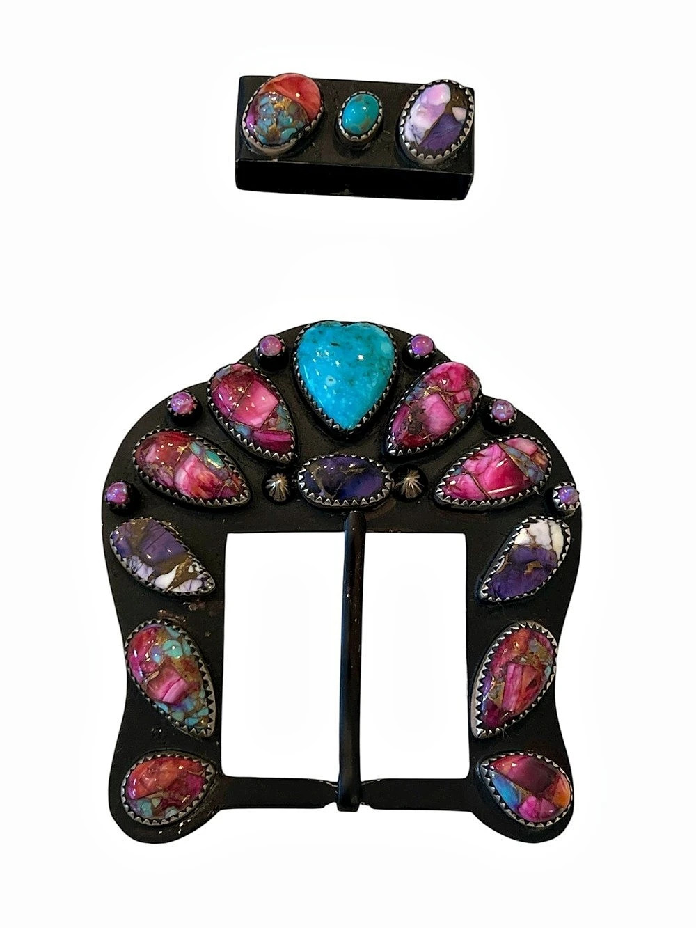 Custom buckle genuine stones💙💗💜🖤